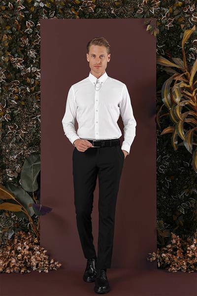 P 1136 Slim Fit Siyah Klasik Pantolon