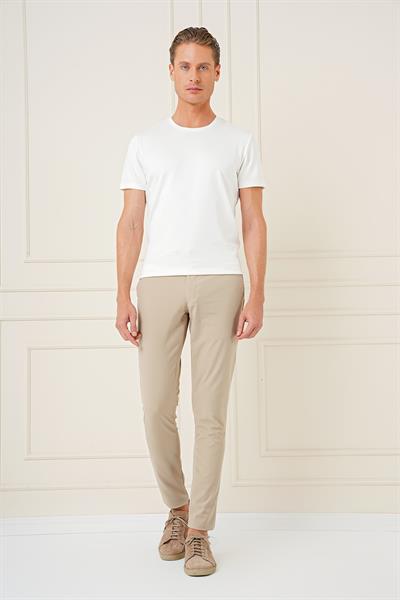 P 1161 Slim Fit Bej Klasik Pantolon