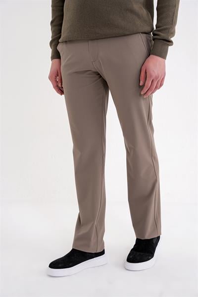 Regular Fit Yan Cep Doku Desenli Beli Lastikli Vizon Pantolon P 1212