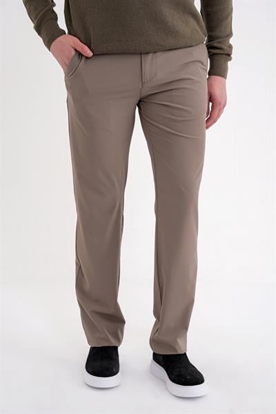 Regular Fit Yan Cep Doku Desenli Beli Lastikli Vizon Pantolon P 1212