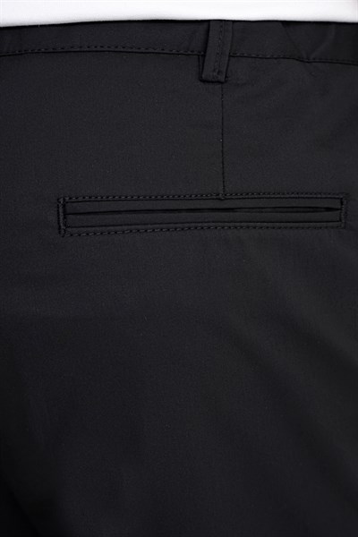 Comfort Fit Yan Cep Beli Lastikli %97 Pamuk Siyah Pantolon P 1214