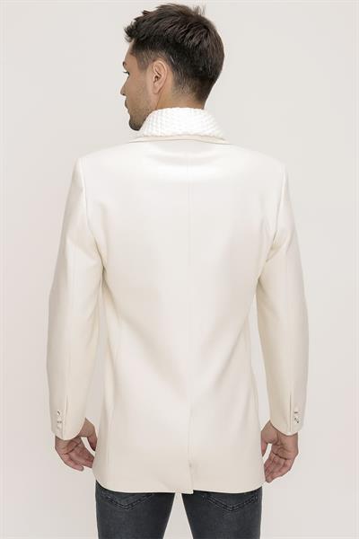 PLT 073 Beyaz Klasik Palto