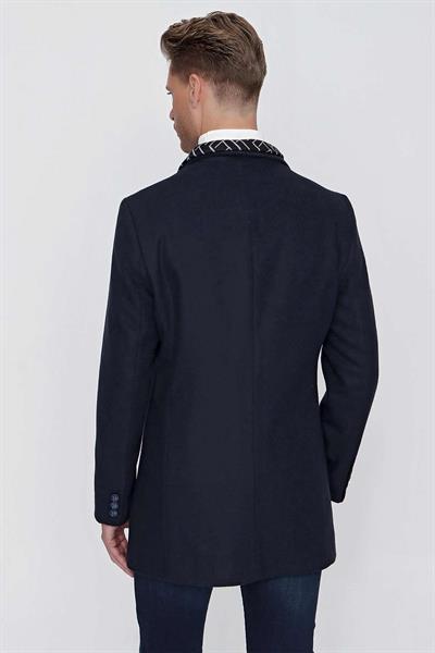 PLT 078 Lacivert Klasik Palto