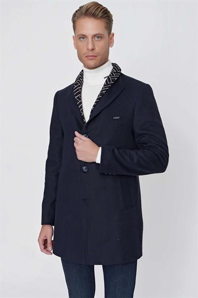 PLT 078 Lacivert Klasik Palto