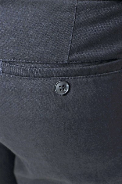Rahat Kalıp Yan Cepli Esnek Pamuklu Koyu Siyah Gabardin Pantolon P 1104