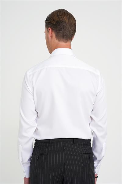 Slim Fit %100 Pamuk Non Iron Kumaş Klasik Beyaz Gömlek Gk 734