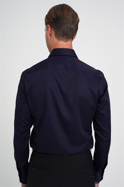 Slim Fit %100 Pamuk Non Iron Kumaş Lacivert Gömlek Gk 734