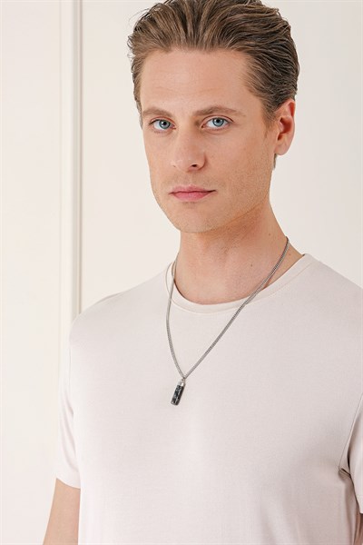 Slim Fit Bisiklet Yaka Düz Pamuklu Açık Bej Tişört Ts 823