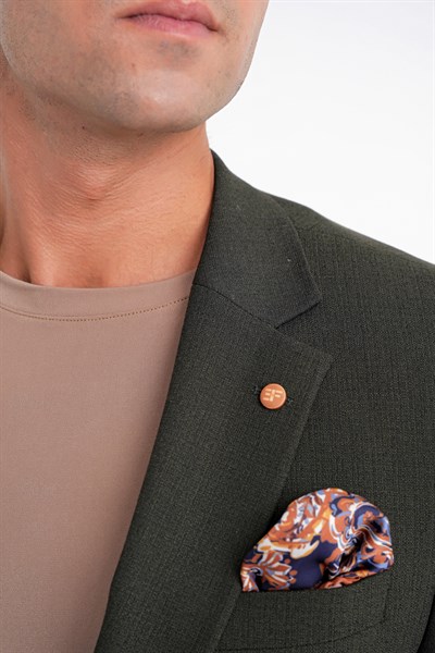 Slim Fit Çift Yırtmaç Esnek Pamuklu Füme Blazer Ceket C 716