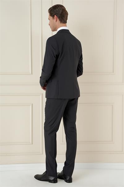 Slim Fit Çift Yırtmaç Mono Yaka Klasik Antrasit Takım Elbise Tk 912