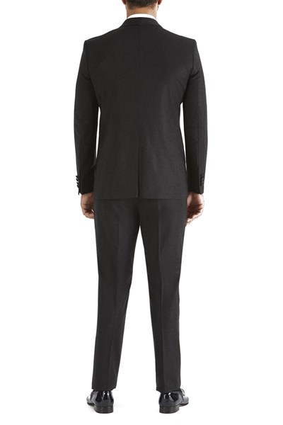 Slim Fit Çıkarılabilir Saten Şal Yaka Siyah Damatlık Smokin Takım Black 037