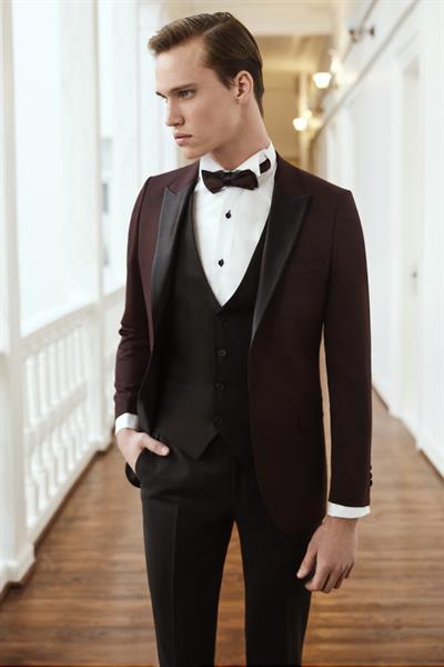 Slim Fit Duble Manşet Ata Yaka Beyaz Damatlık Smokin Gömlek  Gk 360