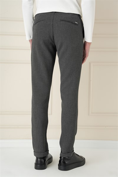Slim Fit Esnek Pamuklu Gofre Kumaş Füme Pantolon P 1166