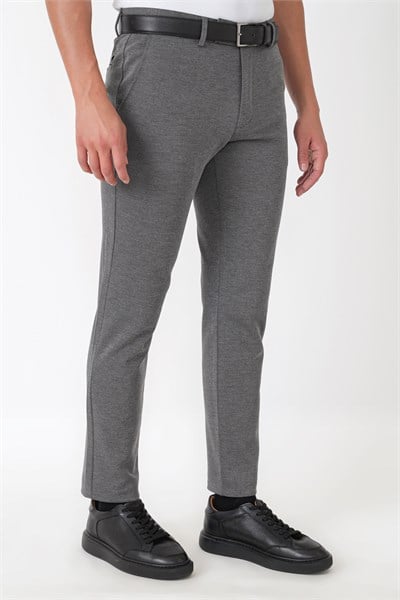 Slim Fit Esnek Pamuklu Yan Cepli Füme Pantolon P 1231