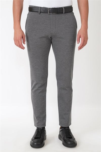 Slim Fit Esnek Pamuklu Yan Cepli Füme Pantolon P 1231