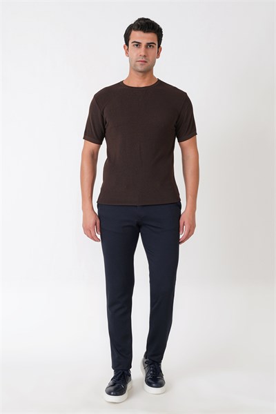 Slim Fit Esnek Pamuklu Yan Cepli Lacivert Pantolon P 1231