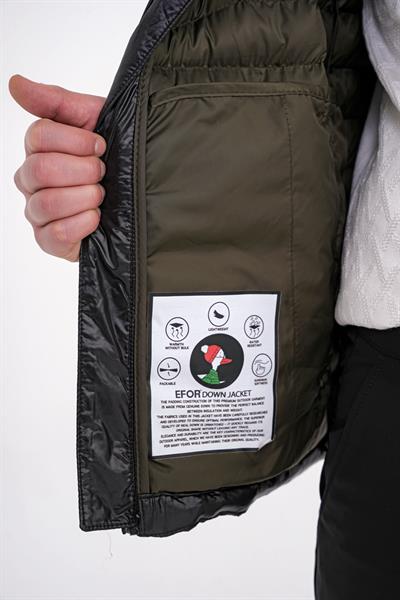 Slim Fit Hakim Yaka Yan Cepli Kaz Tüyü Siyah Şişme Mont MT 176