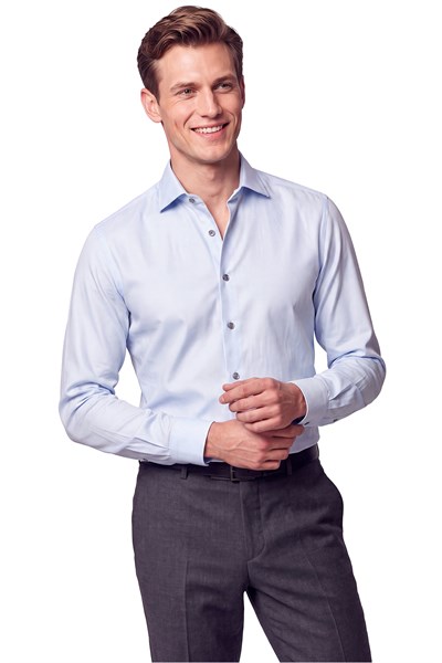 Slim Fit İtalyan Yaka Açık Mavi Gömlek G 1610 