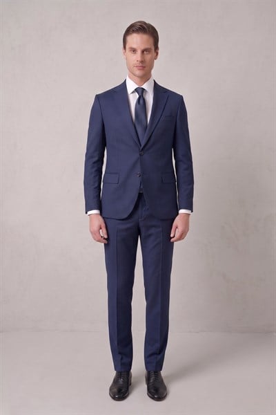 Slim Fit Klasik Mono Yaka Klasik Lacivert Takım Elbise Tk 2021