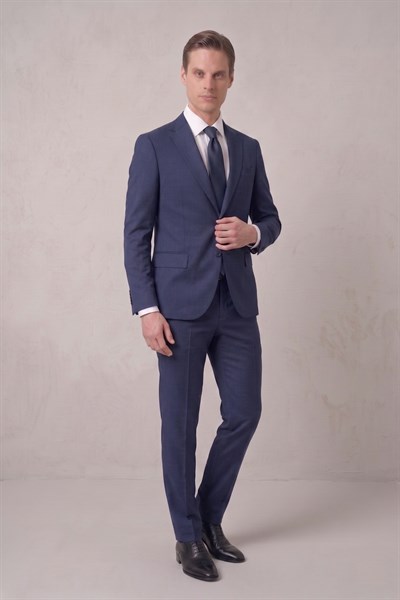 Slim Fit Klasik Mono Yaka Klasik Lacivert Takım Elbise Tk 2021
