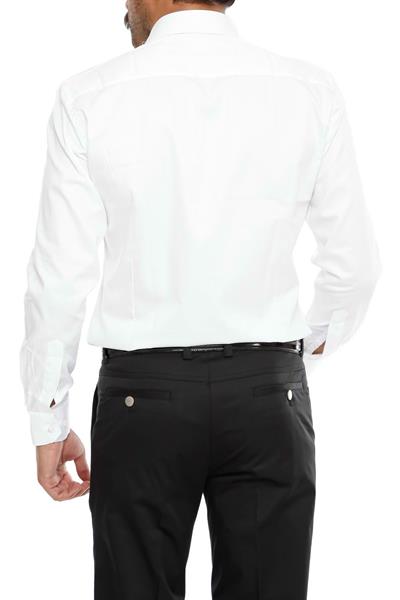 Slim Fit Klasik Yaka Pamuk Saten Uzun Kol Beyaz Gömlek  Gk 214