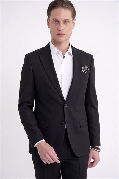 Slim Fit Mono Yaka %97 Tencel Kumaş Çift Yırtmaç Esnek Lacivert Takım Elbise TK 941