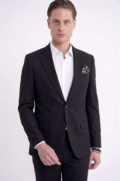 Slim Fit Mono Yaka %97 Tencel Kumaş Çift Yırtmaç Esnek Lacivert Takım Elbise TK 941