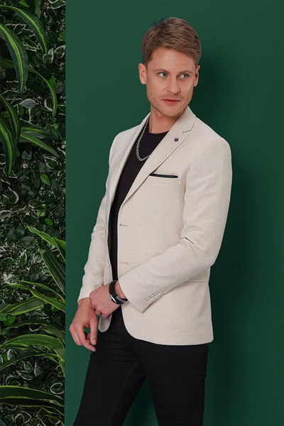 Slim Fit Mono Yaka Esnek Pamuklu Blazer Ceket C 635