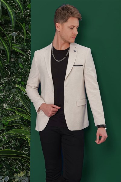 Slim Fit Mono Yaka Esnek Pamuklu Blazer Ceket C 635