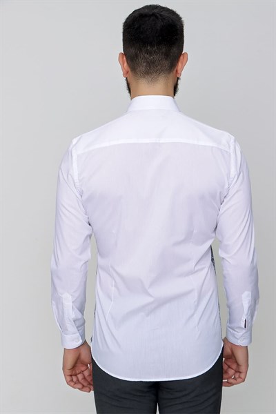 Slim Fit Önü Desenli Spor Füme Gömlek G 1481
