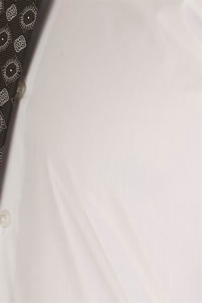 Slim Fit Pamuk Saten Duble Manşetli Klasik Beyaz Gömlek  Gk 235