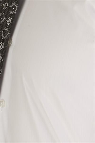 Slim Fit Pamuk Saten Duble Manşetli Klasik Beyaz Gömlek  Gk 235