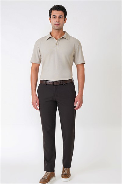 Slim Fit Pamuklu Kıvrılmaz Polo Yaka Taş Tişört TS 928