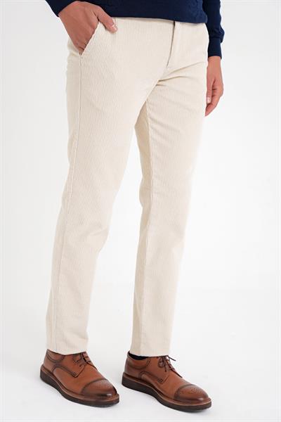 Slim Fit Pilesiz Esnek Pamuk Kemik Fitilli Kadife Pantolon P 1199