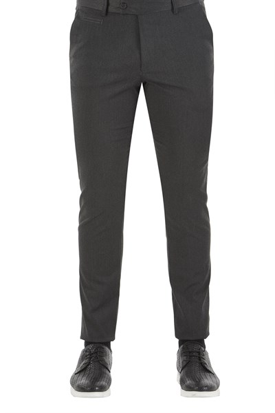 Slim Fit Pilesiz Yan Cepli Esnek Pamuklu Antrasit Pantolon P 1052