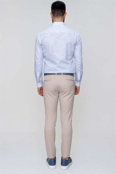 Slim Fit Pilesiz Yan Cepli Esnek Pamuklu Taş Pantolon P 1052