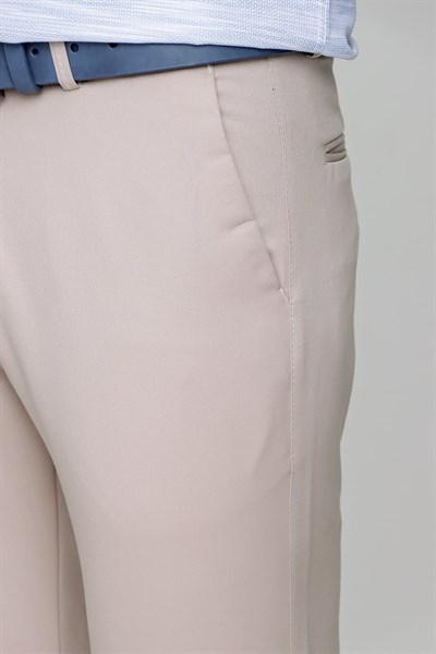 Slim Fit Pilesiz Yan Cepli Esnek Pamuklu Taş Pantolon P 1052