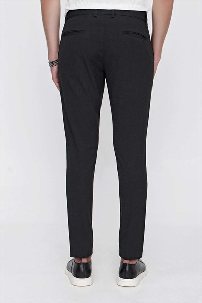 Slim Fit Pilesiz Yan Cepli Esnek Yünlü Antrasit Chino Pantolon P 1102