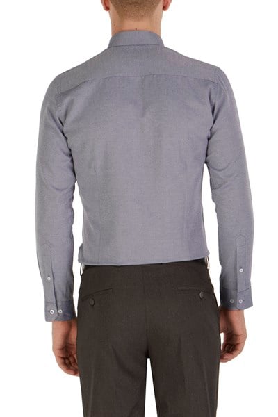 Slim Fit Pilesiz Yan Cepli Esnek Yünlü Gri Kumaş Pantolon P 1015