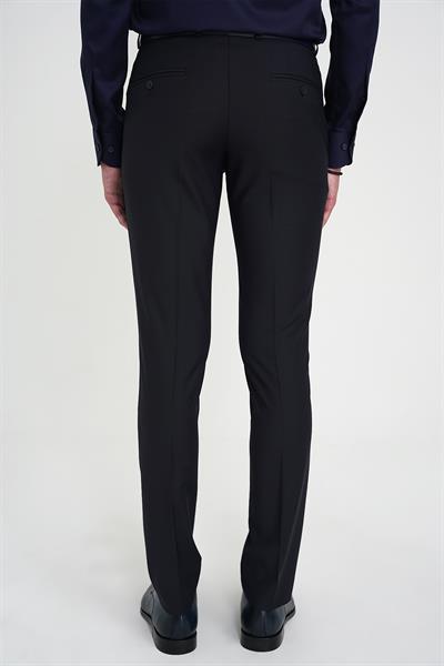 Slim Fit Pilesiz Yün Klasik Lacivert Kumaş Pantolon  P 1191