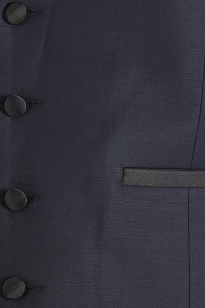 Slim Fit Saten Biyeli Lacivert Smokin Yelek Y 120