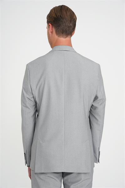Slim Fit Torba Cep Esnek Pamuk Düz Gri Blazer Ceket C 712