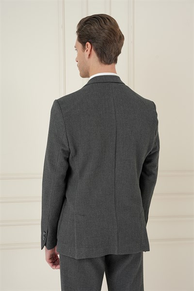 Slim Fit Torba Cepli Esnek Pamuklu Füme Ceket C 694