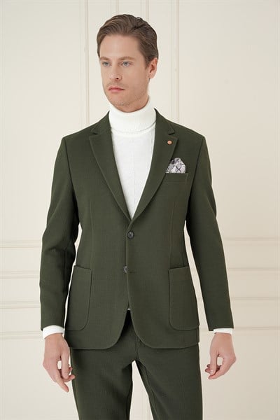 Slim Fit Torba Cepli Esnek Pamuklu Nefti Ceket C 694