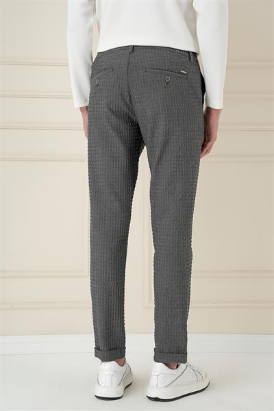 Slim Fit Waffle Kumaş Esnek Pamuk Antrasit Pantolon P 1168