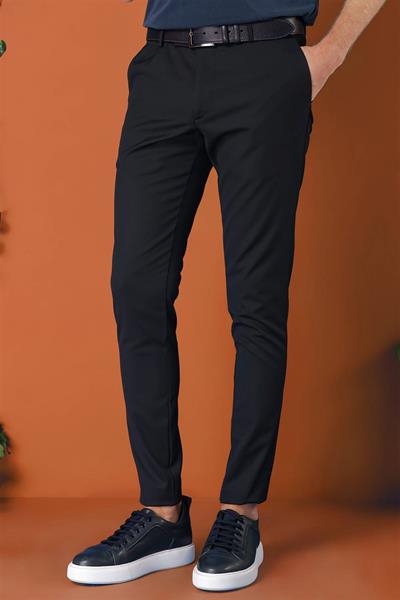 Slim Fit Yan Cep Esnek Pamuk Casual Lacivert Pantolon P 1147