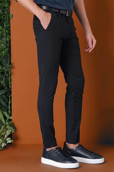 Slim Fit Yan Cep Esnek Pamuk Casual Lacivert Pantolon P 1147