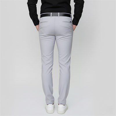 Slim Fit Yan Cep Esnek Pamuklu Casual Gri Pantolon P 1088