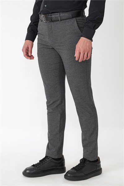Slim Fit Yan Cep Esnek Yünlü Antrasit Pantolon P 1232