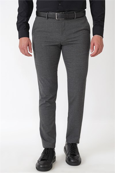 Slim Fit Yan Cep Esnek Yünlü Antrasit Pantolon P 1232